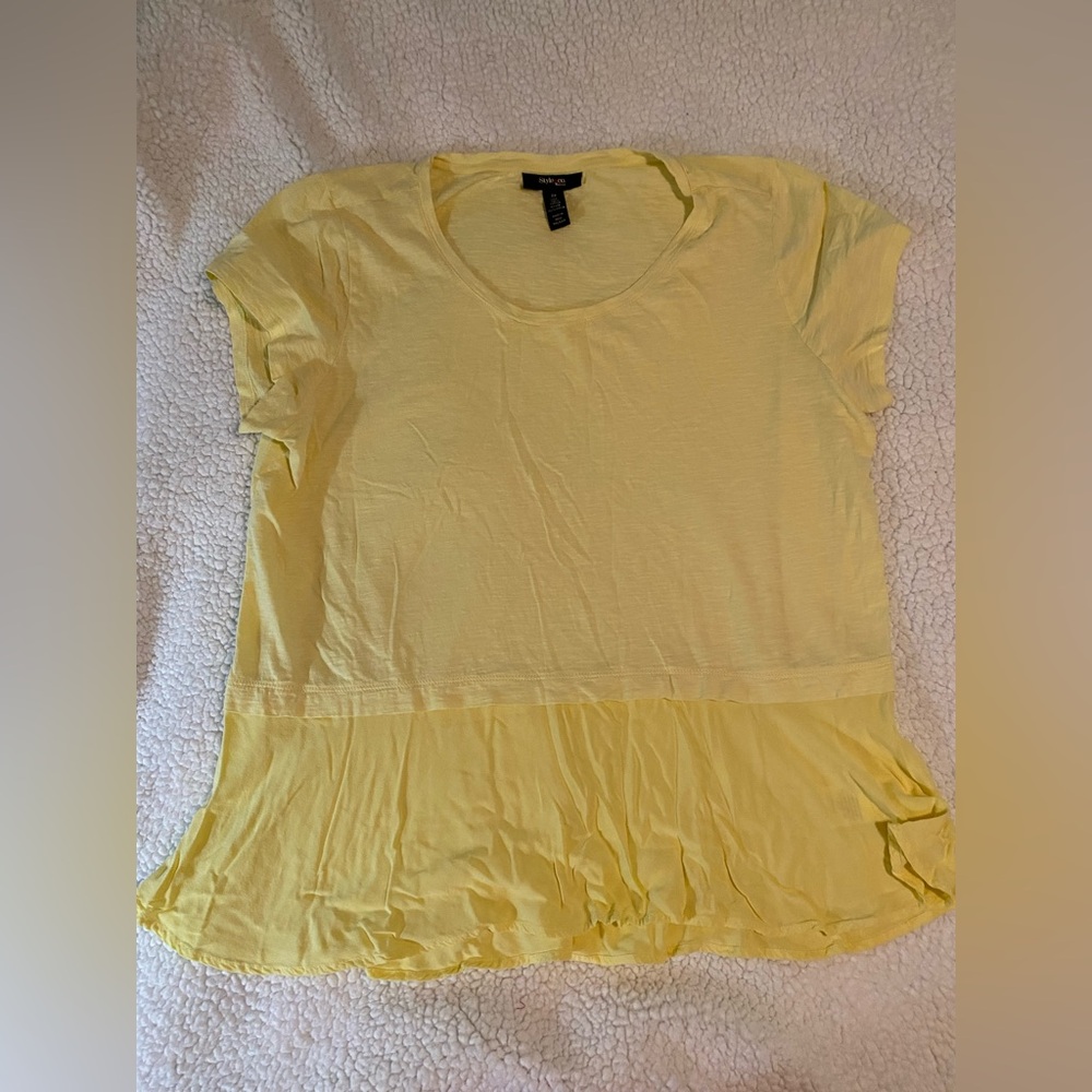 Style & co women’s Light Yellow Short Sleeve Top size 2x